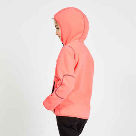 Kids' warm reversible sailing fleece 500 - Navy/pink