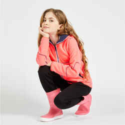 Kids' warm reversible sailing fleece 500 - Navy/pink