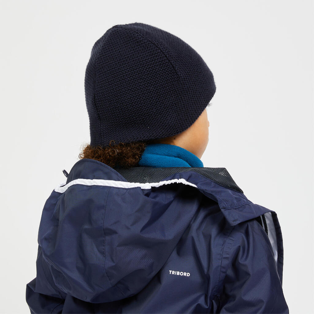 Bonnet chaud coupe vent voile enfant SAILING 100  Bleu foncé