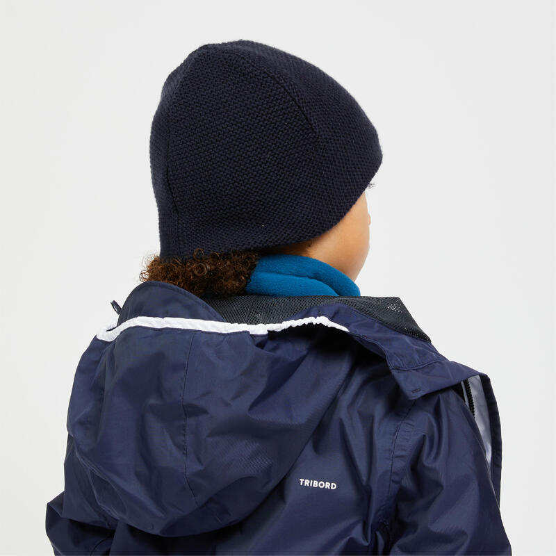 Bonnet chaud coupe vent voile enfant SAILING 100 Bleu foncé