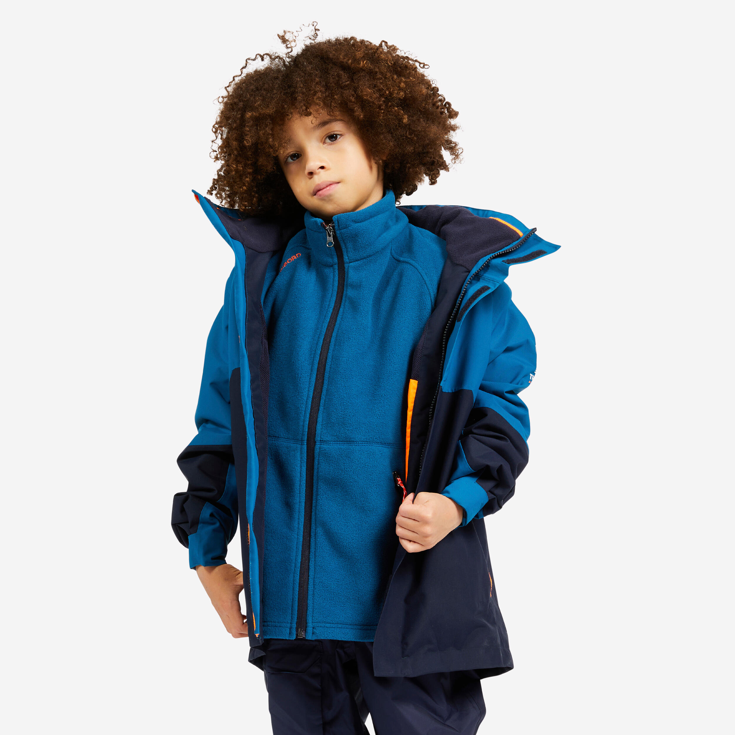 Veste de quart impermeable coupe vent de voile Enfant SAILING 300 Rouge jaune