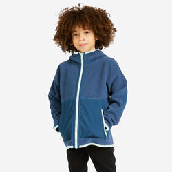 Chaqueta forro Polar Sailing 500 Niños Azul Océano Marino Cálida Reversible