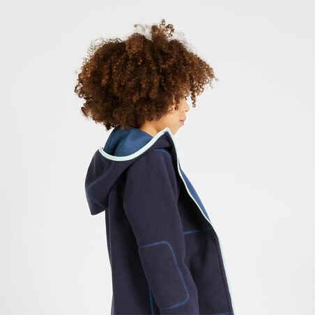 Chaqueta forro Polar Sailing 500 Niños Azul Océano Marino Cálida Reversible