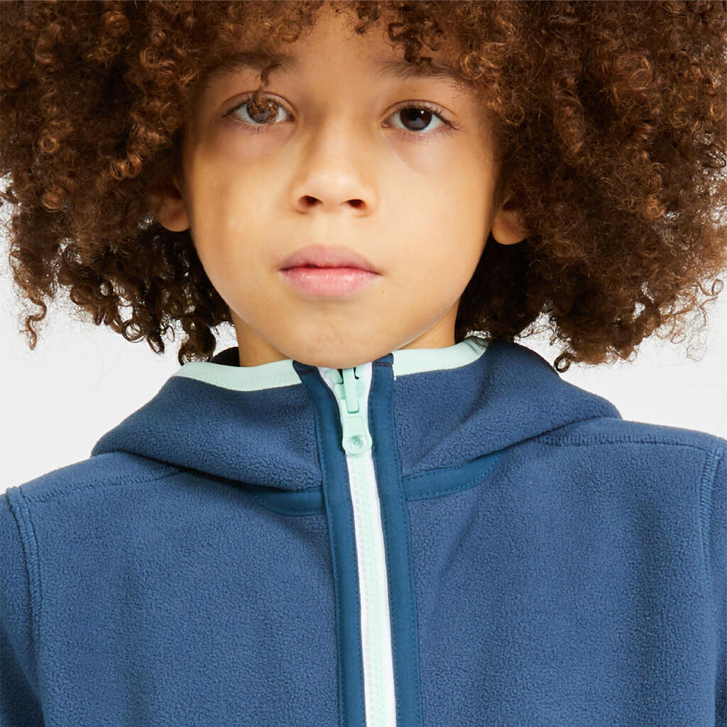 Fleecejacke Segeln Kinder Sailing 500 warm wendbar marineblau