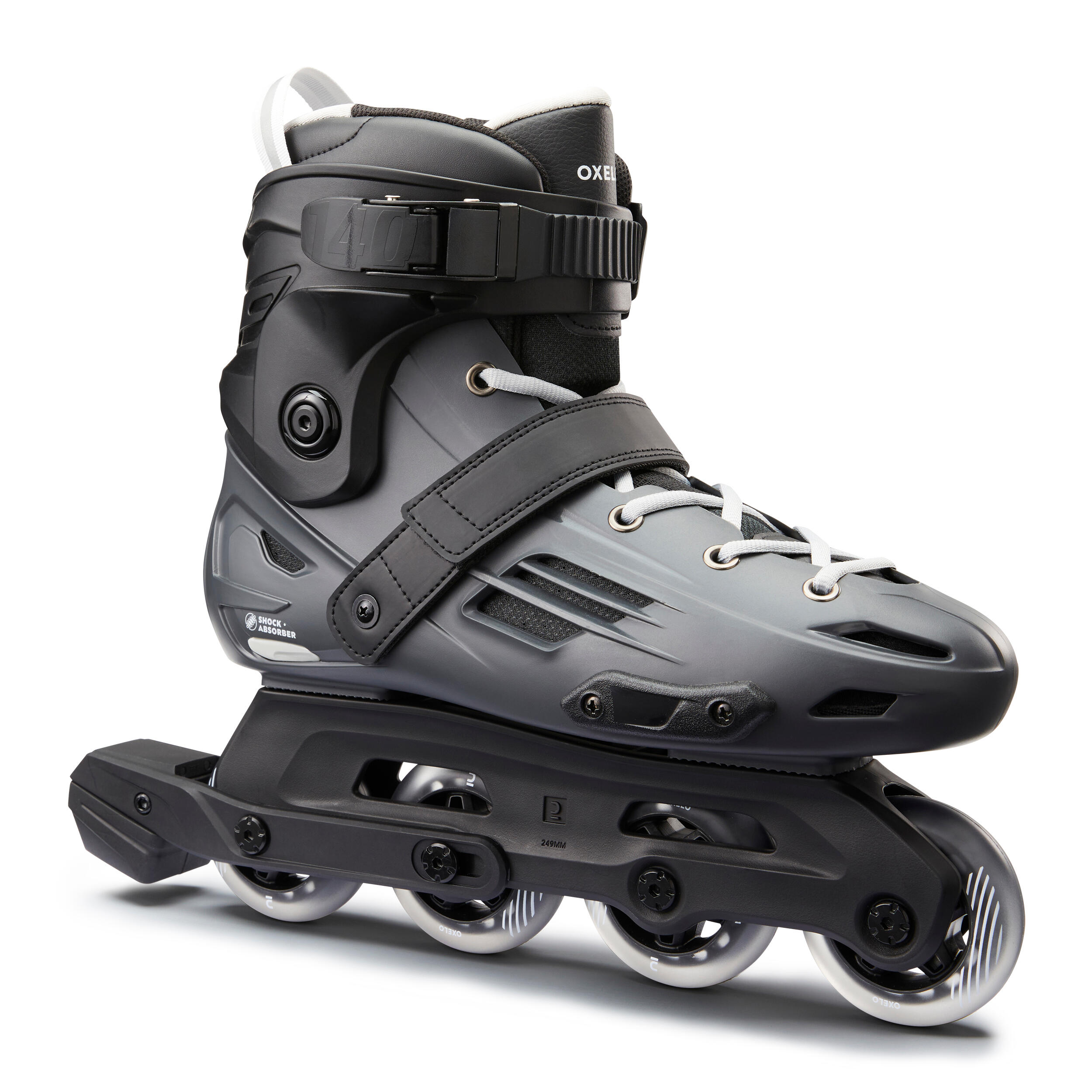 OXELO Adult Inline Skates MF140 Hard Shell - Grey