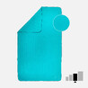 Microfibre Striped Towel Size L 80 x 130 cm - Turquoise