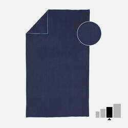 Microfibre Swimming Towel Size L 80 x 130 cm - Striped Dark Blue