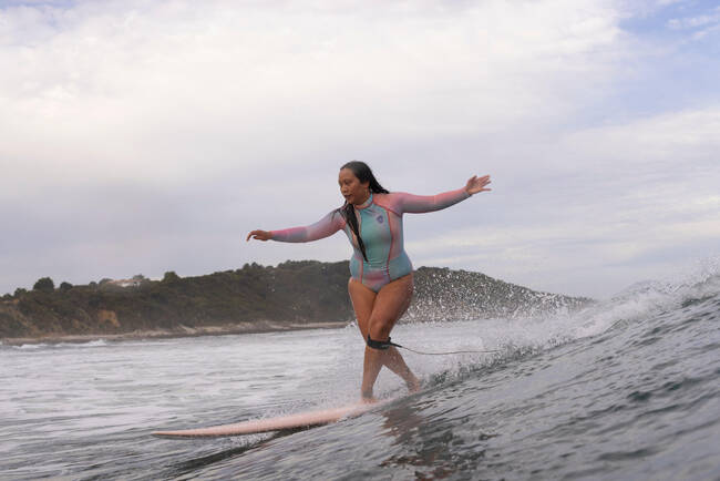 Surfing At Sunrise Swimsuit, Pink Combo