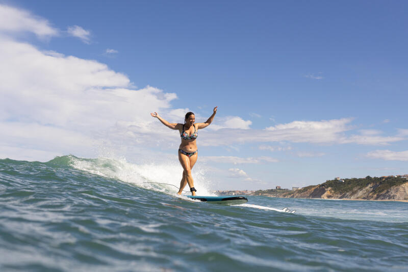 Góra kostiumu kąpielowego surfingowego damski Olaian Astrid Parrot