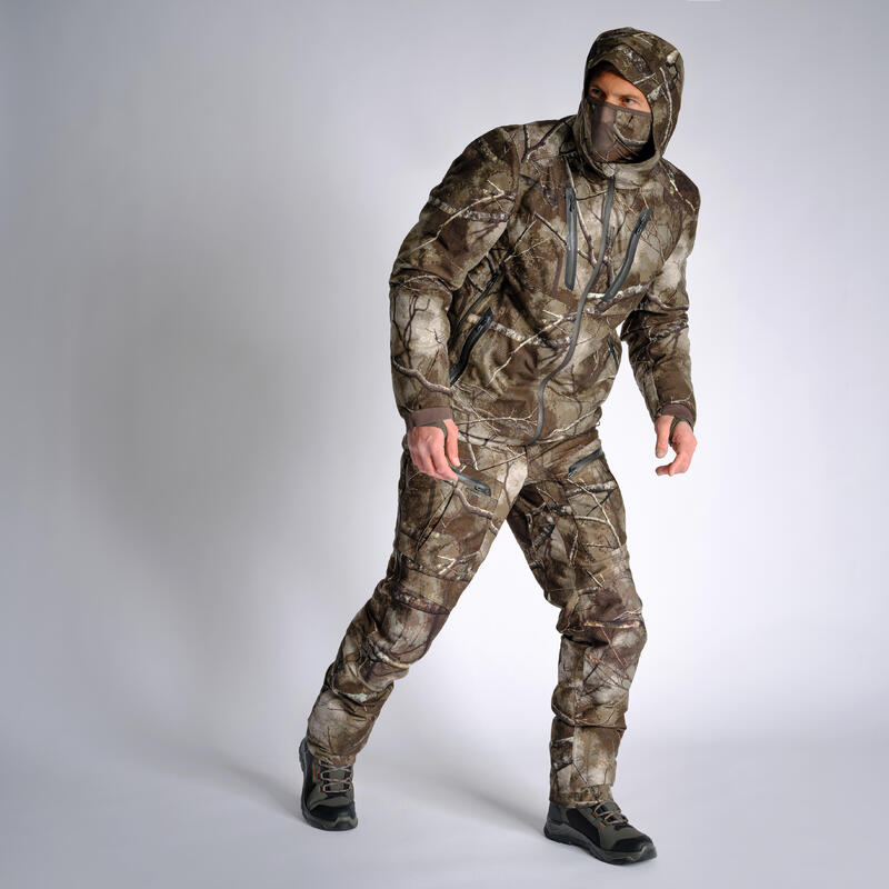 Jagdjacke 900 Treemetic geräuscharm wasserdicht warm Camouflage 