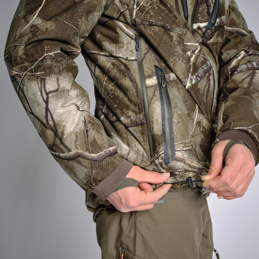 Hunting silent waterproof warm jacket Treemetic 900 Camouflage