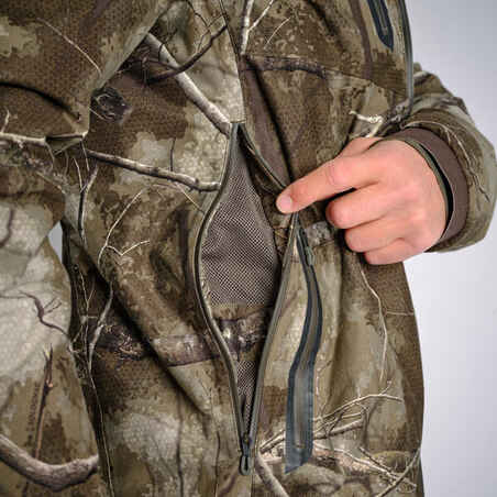 Hunting silent waterproof warm jacket Treemetic 900 Camouflage