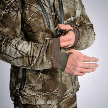 Hunting silent waterproof warm jacket Treemetic 900 Camouflage