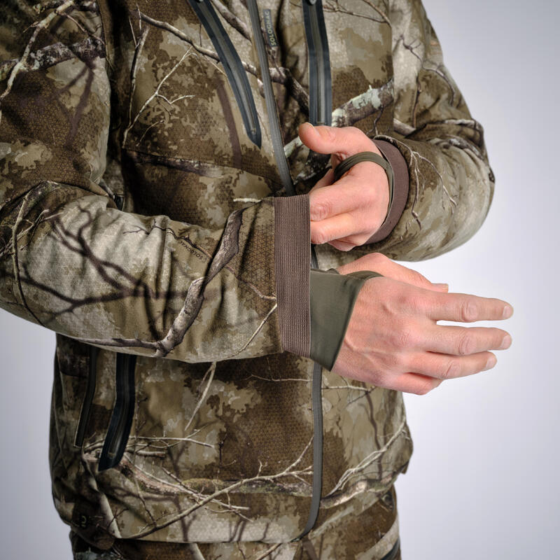 Jagdjacke 900 Treemetic geräuscharm wasserdicht warm Camouflage 