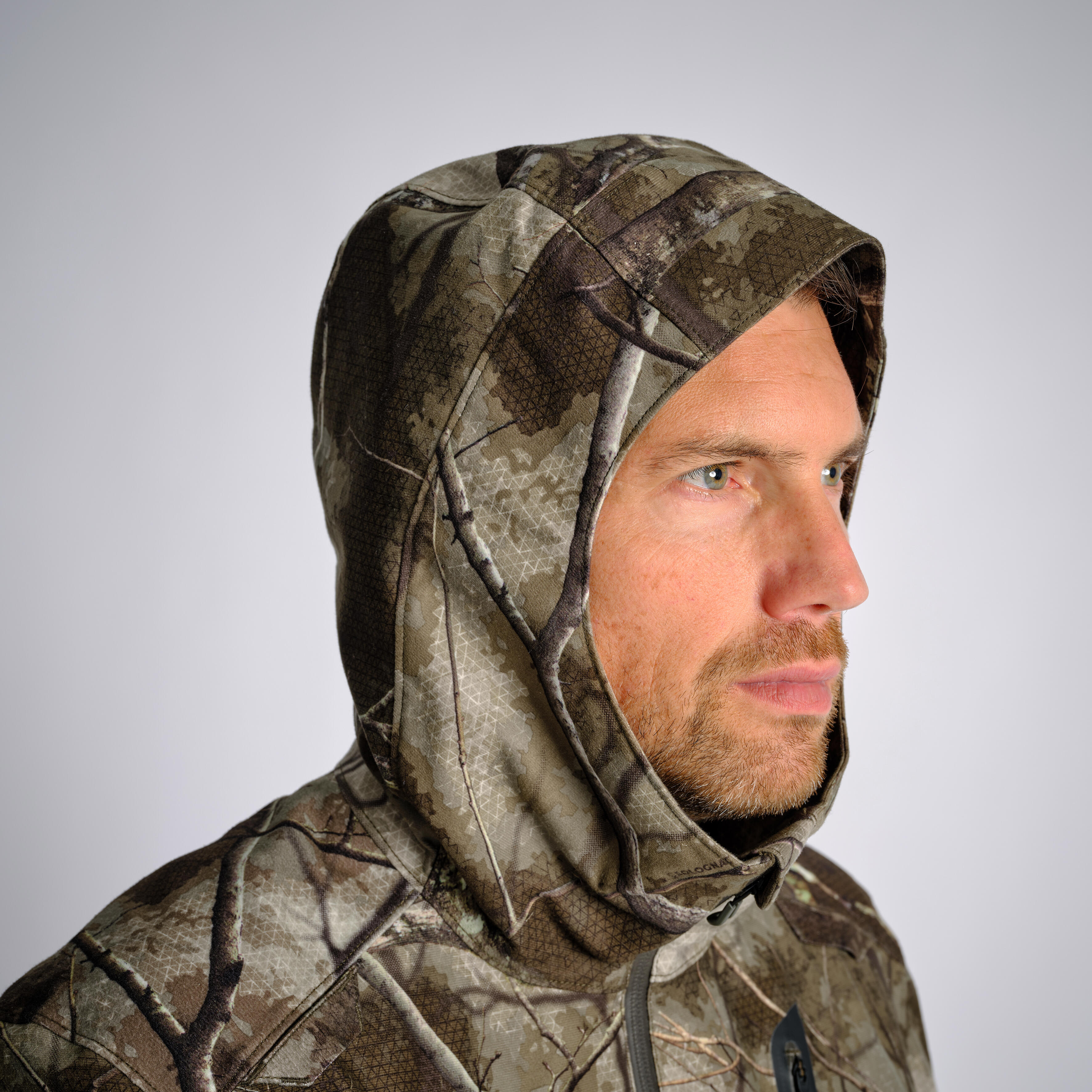 Men’s Silent Warm Waterproof Hunting Jacket, Treemetic 900 Camouflage - SOLOGNAC