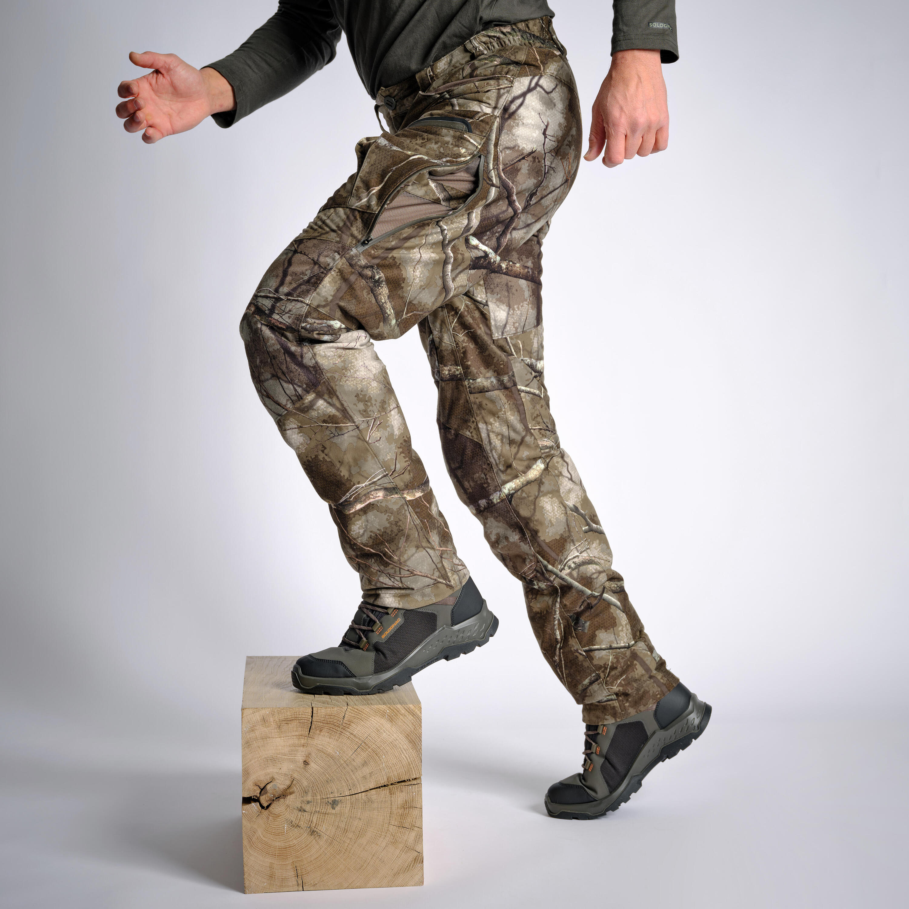 Hunting Trousers Warm Waterproof Silent Camouflage Treemetic 900 8/10