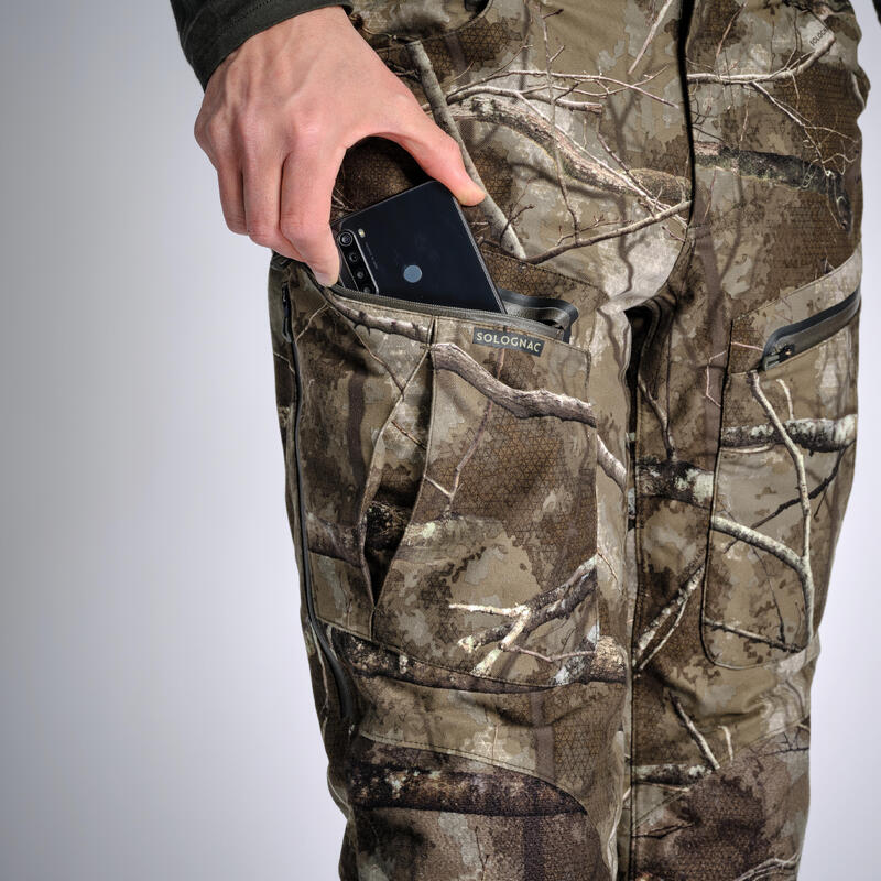 Pantalon impermeabil călduros și silențios, model camuflaj Treemetic 900