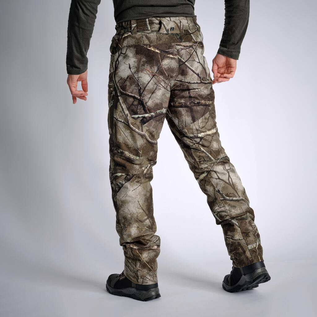 Kamuflažne tihe vodootporne pantalone za lov TREEMETIC 900