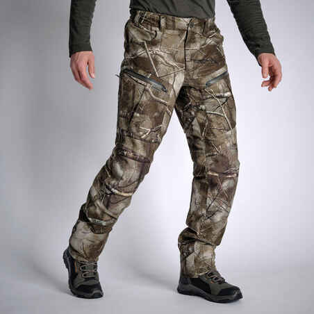 Hunting Trousers Warm Waterproof Silent Camouflage Treemetic 900