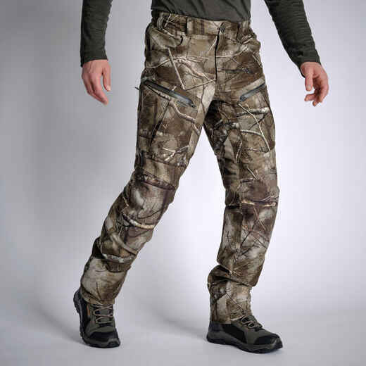 
      Hunting Trousers Warm Waterproof Silent Camouflage Treemetic 900
  