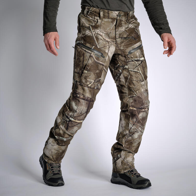 Pantalon impermeabil călduros și silențios, model camuflaj Treemetic 900