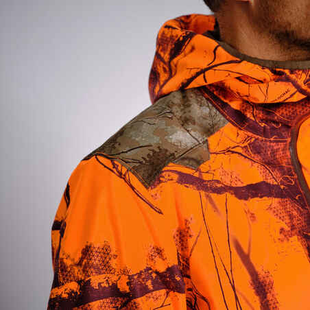 SILENT WATERPROOF HUNTING JACKET 500 - NEON LIGHT TREEMETIC