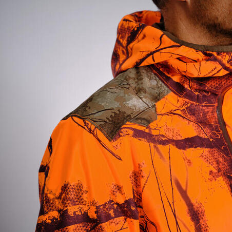 Neon kamuflažna tiha i vodootporna jakna za lov TREEMETIC 500