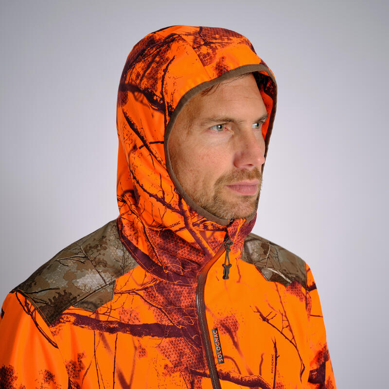 VESTE CHASSE IMPERMÉABLE SILENCIEUSE LIGHT TREEMETIC FLUO 500