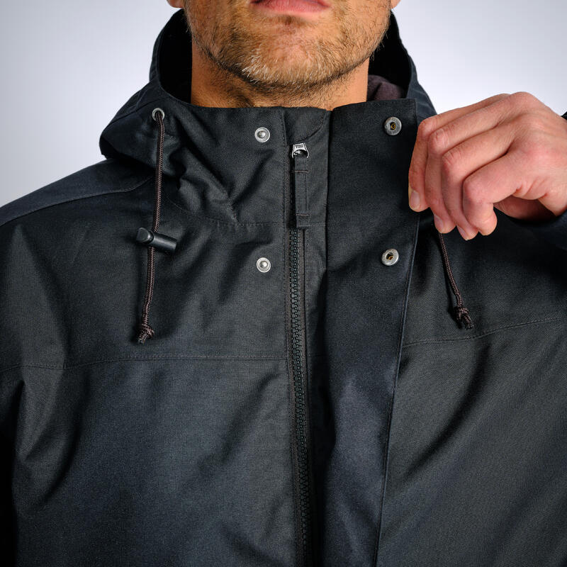 VESTE IMPERMEABLE CHAUDE 100 NOIR