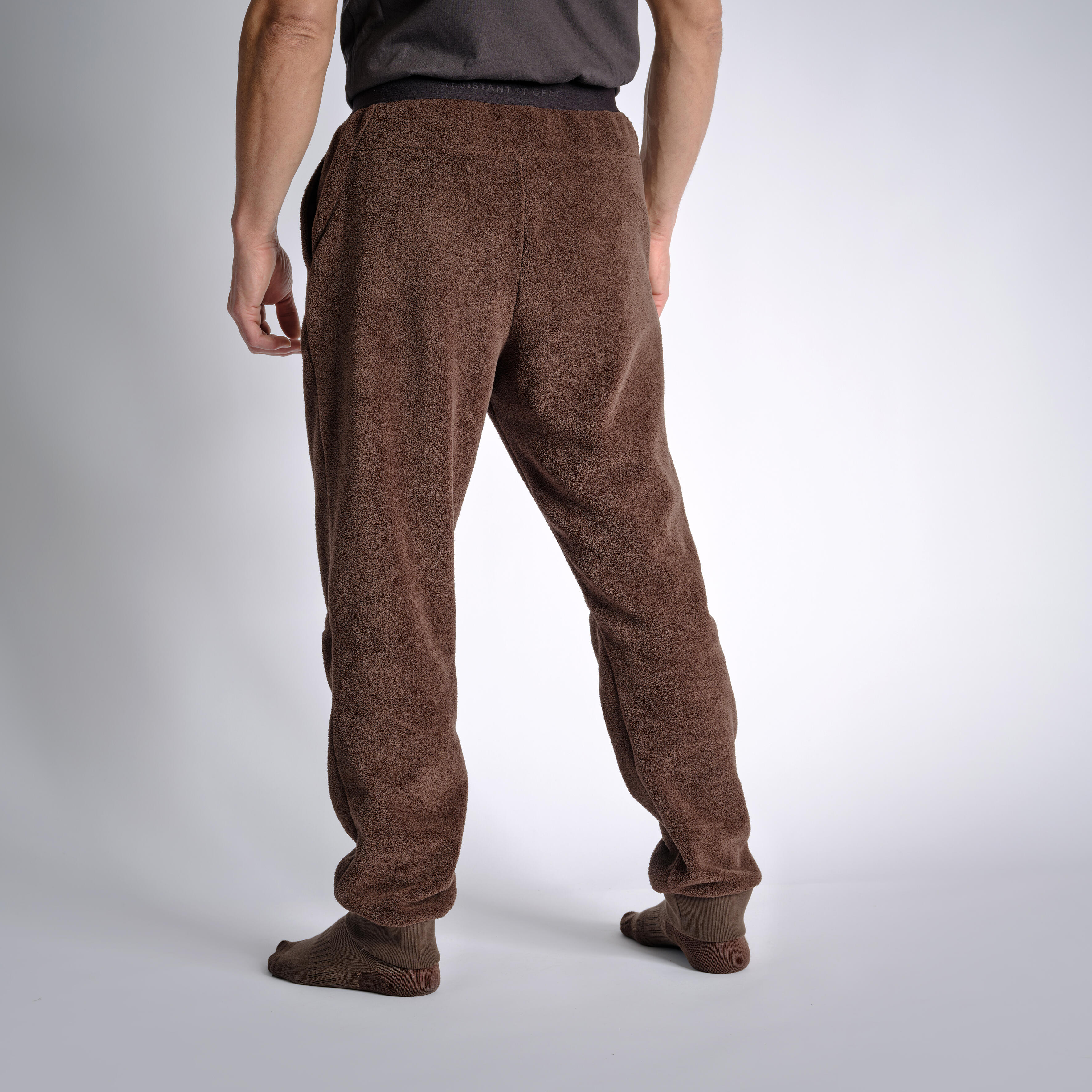 Base Layer Fleece Trousers - 500 Brown - SOLOGNAC