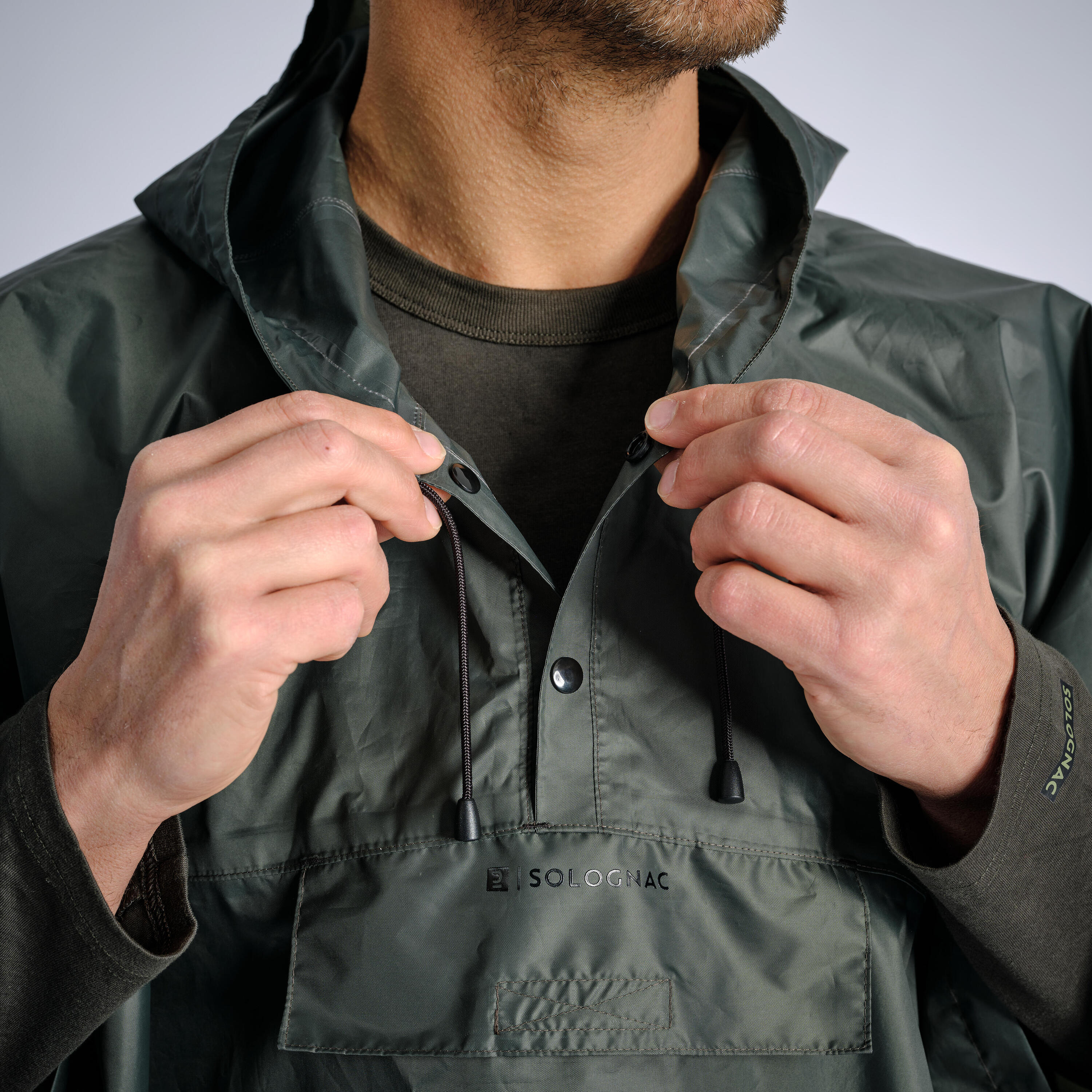 Lange regenponcho 500 groen 5/6