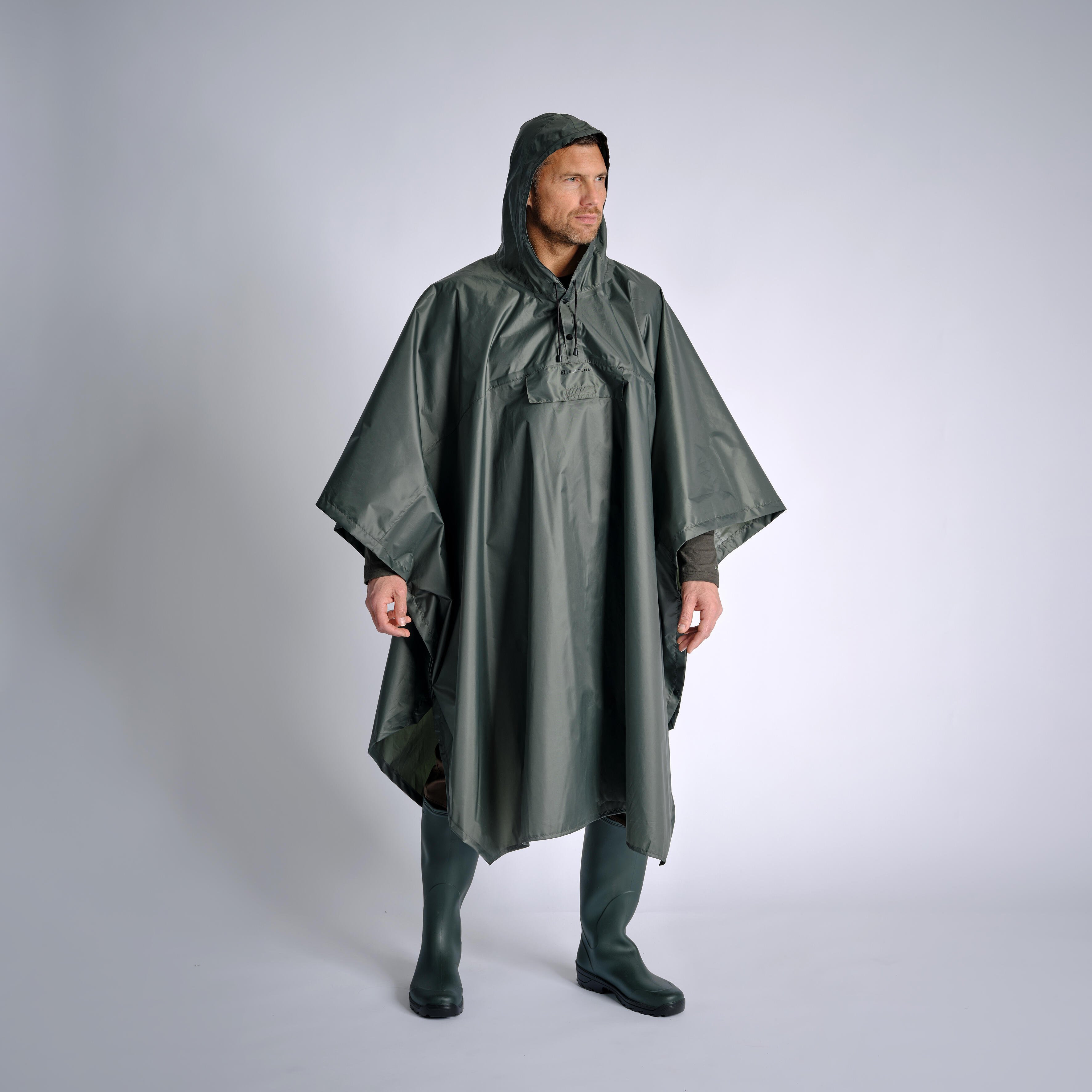Poncho 500 impermeabile verde SOLOGNAC Decathlon