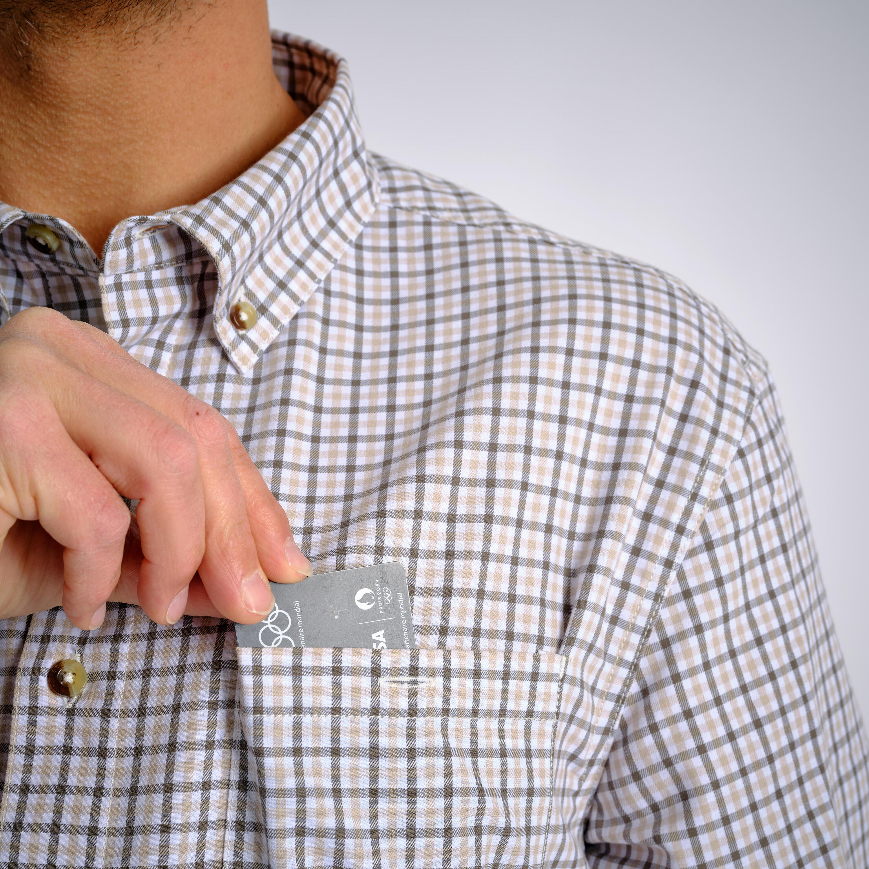 WHITE CHECKED SHIRT 100 4/5