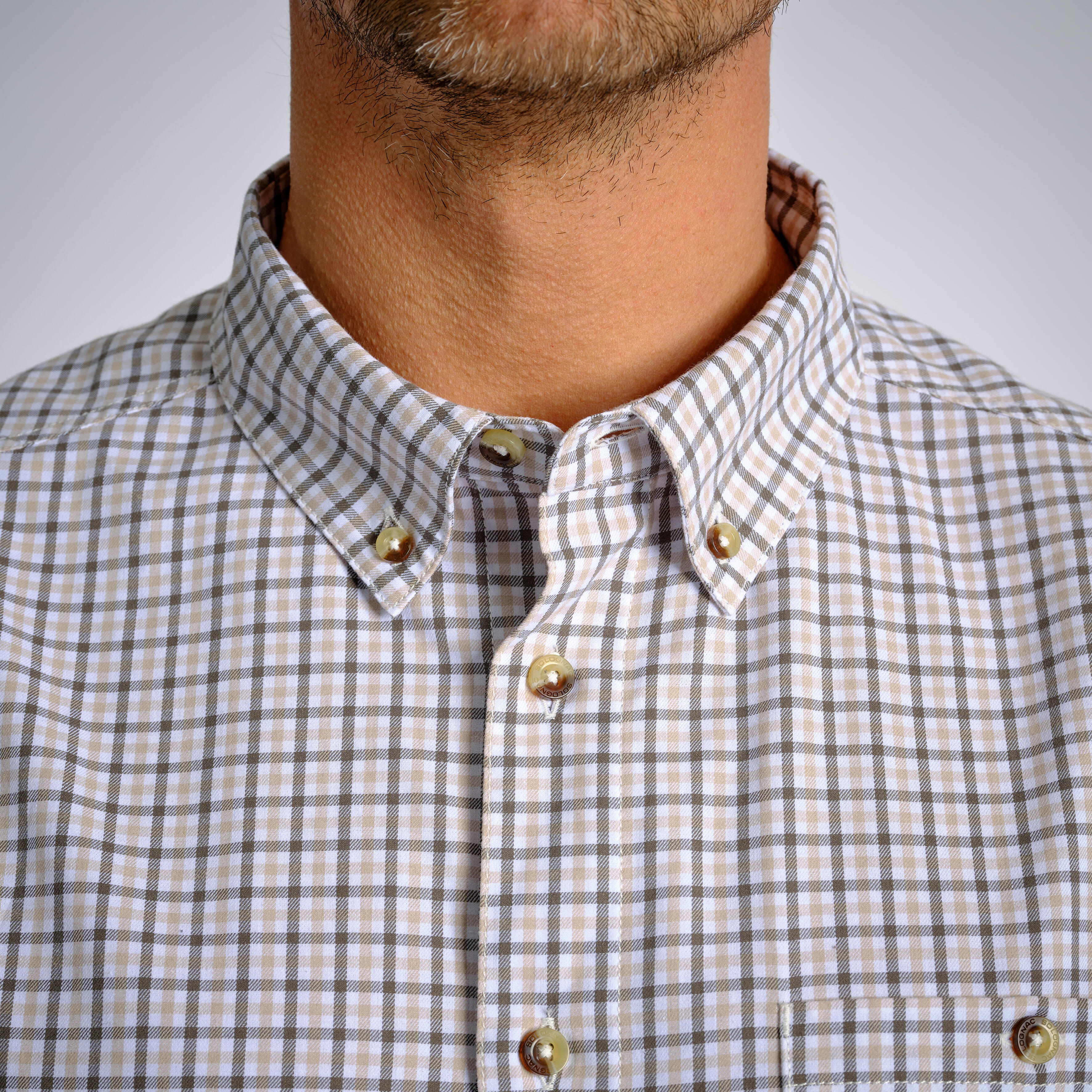 Checked Shirt - 100 White - SOLOGNAC