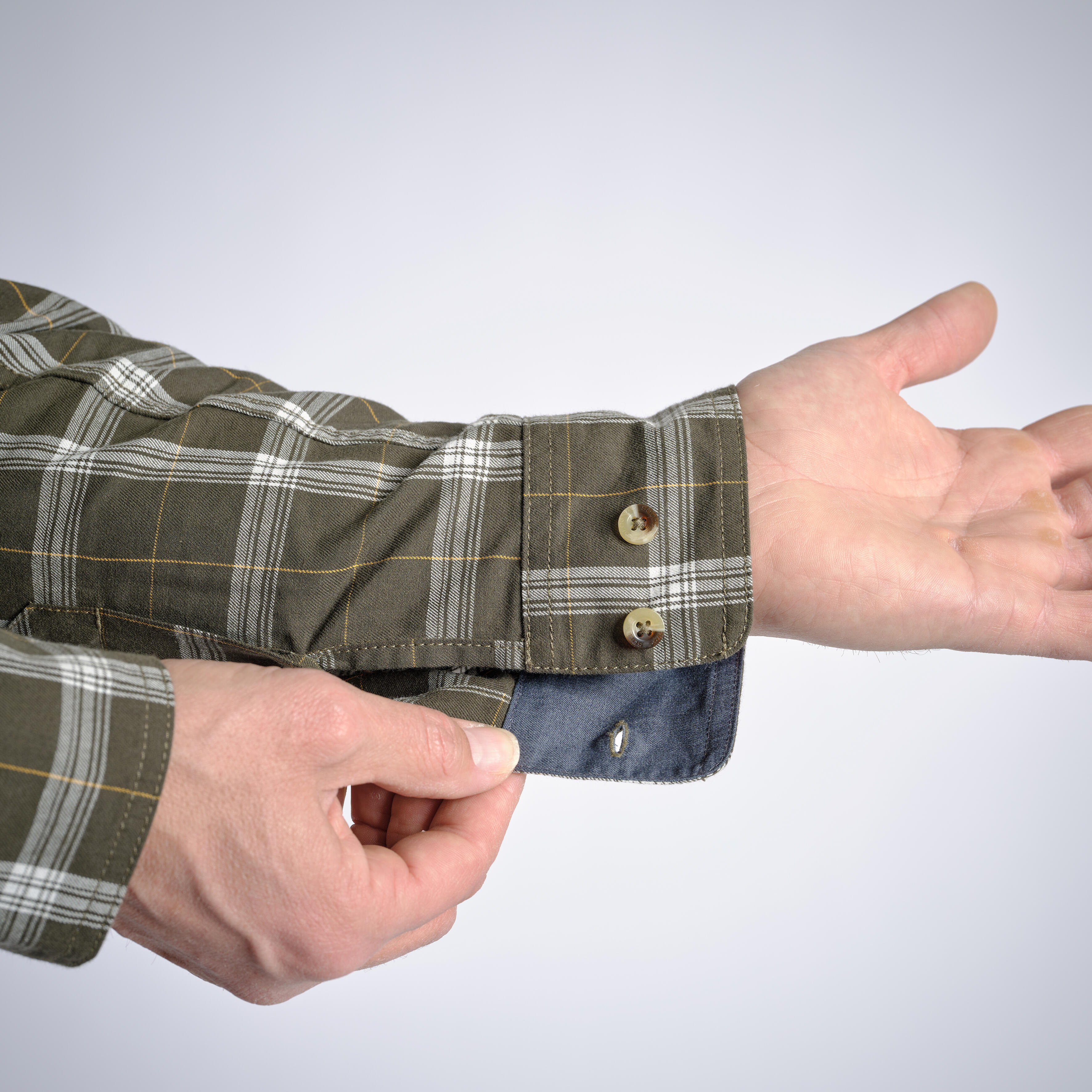 Checked Shirt - 100 Green - SOLOGNAC