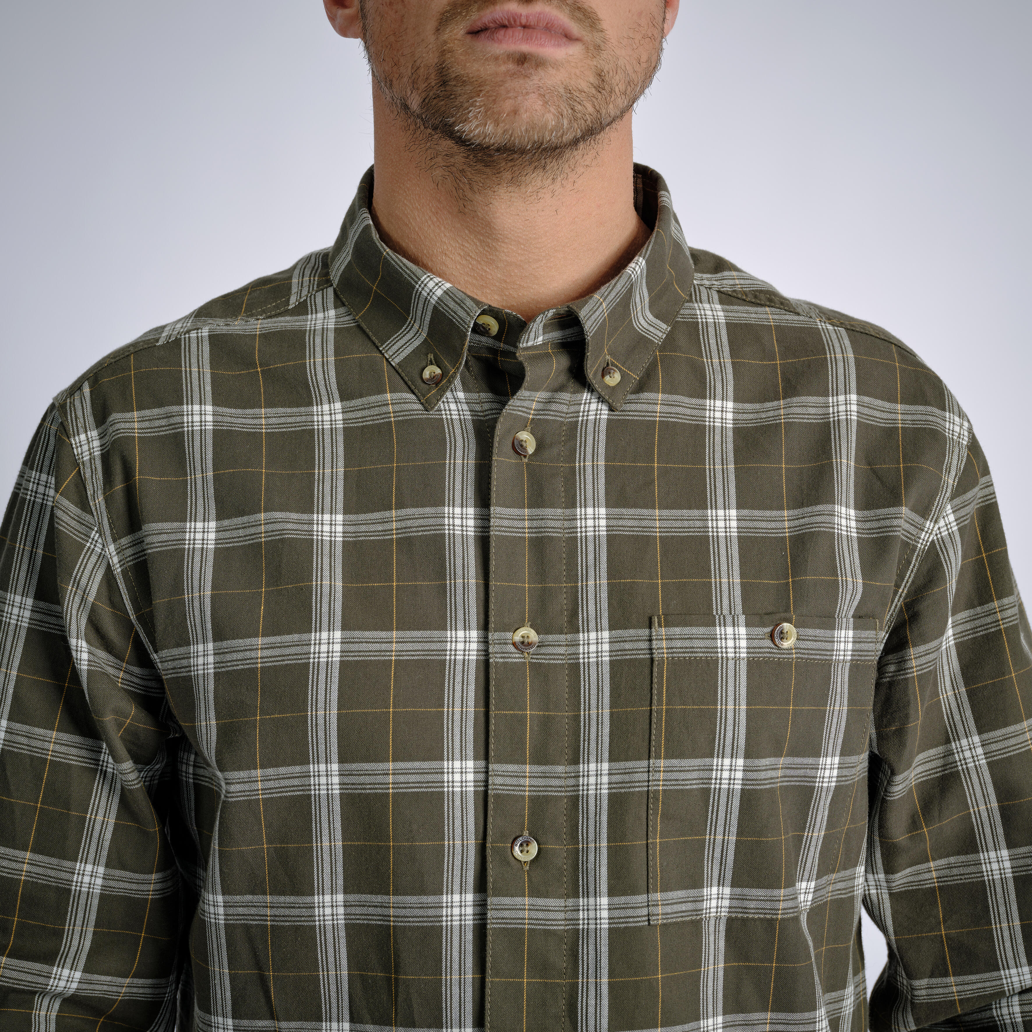 Mens Shirt 100 - Green Checked