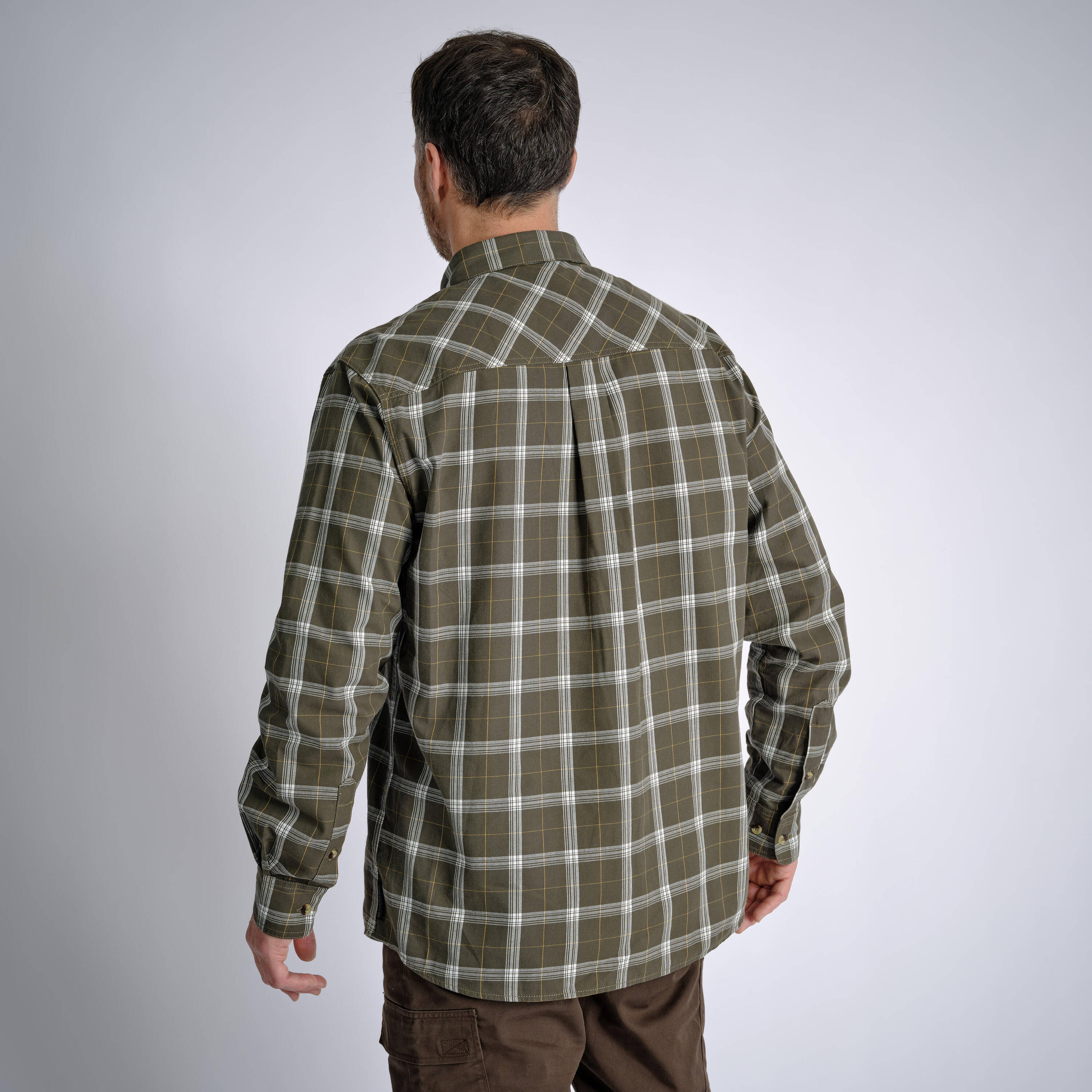 Mens Shirt 100 - Green Checked -  2