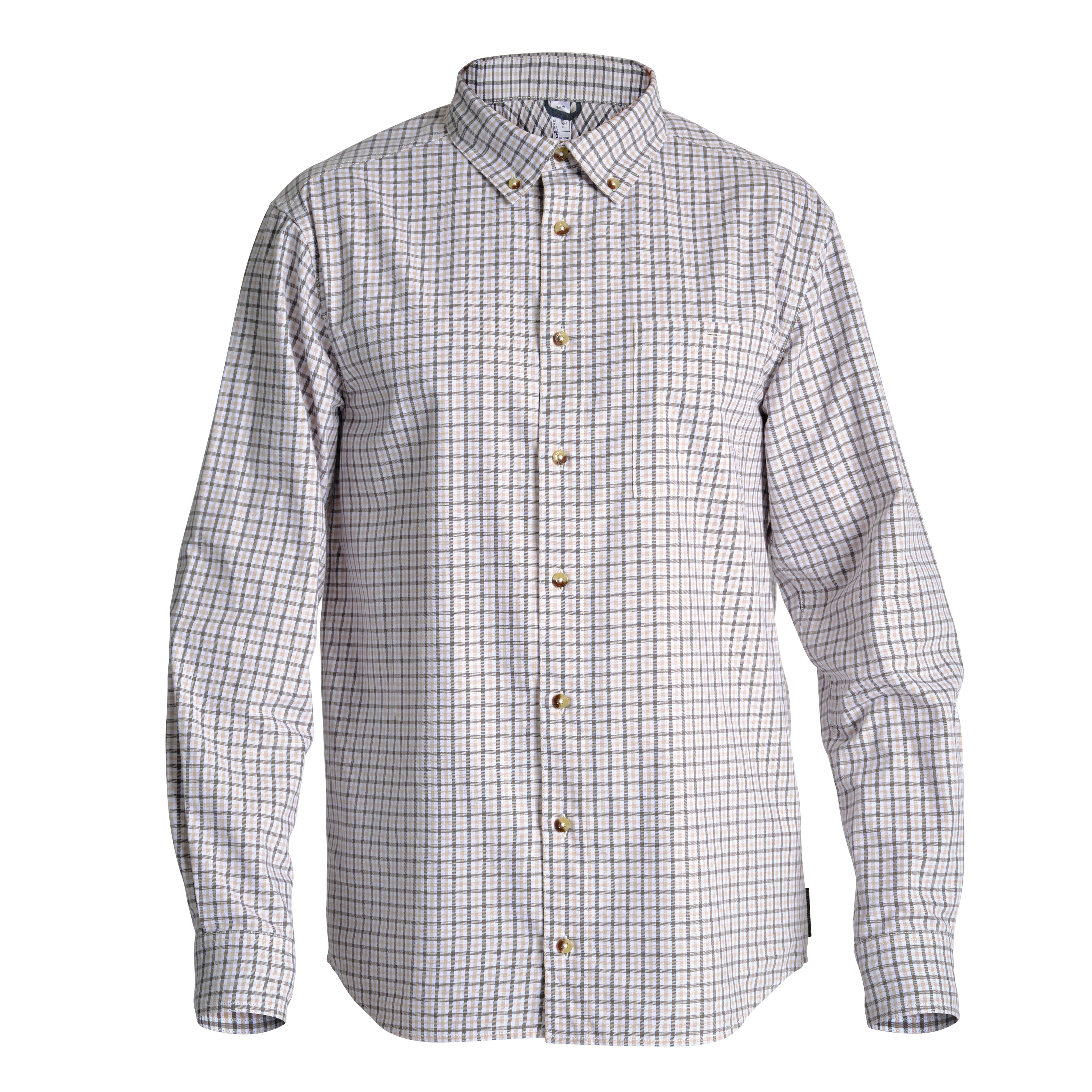 Chemise à carreaux - 100 blanc - SOLOGNAC