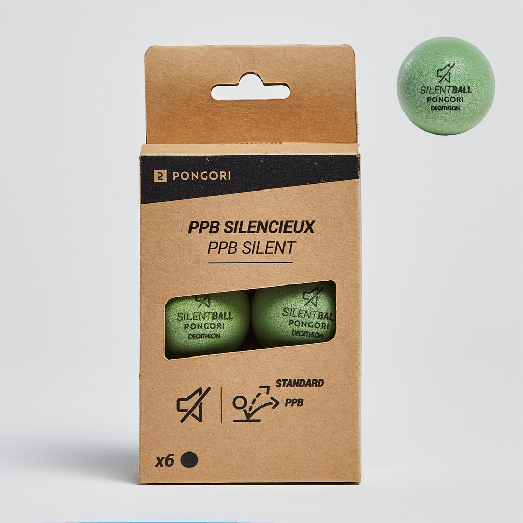 Silent Foam Table Tennis Ball PPB 100 SILENT - Set of 6