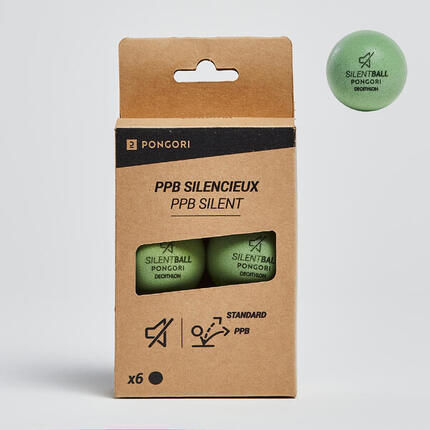 Geluidloze tafeltennisballen in schuimstof PPB 100 SILENT 6 stuks
