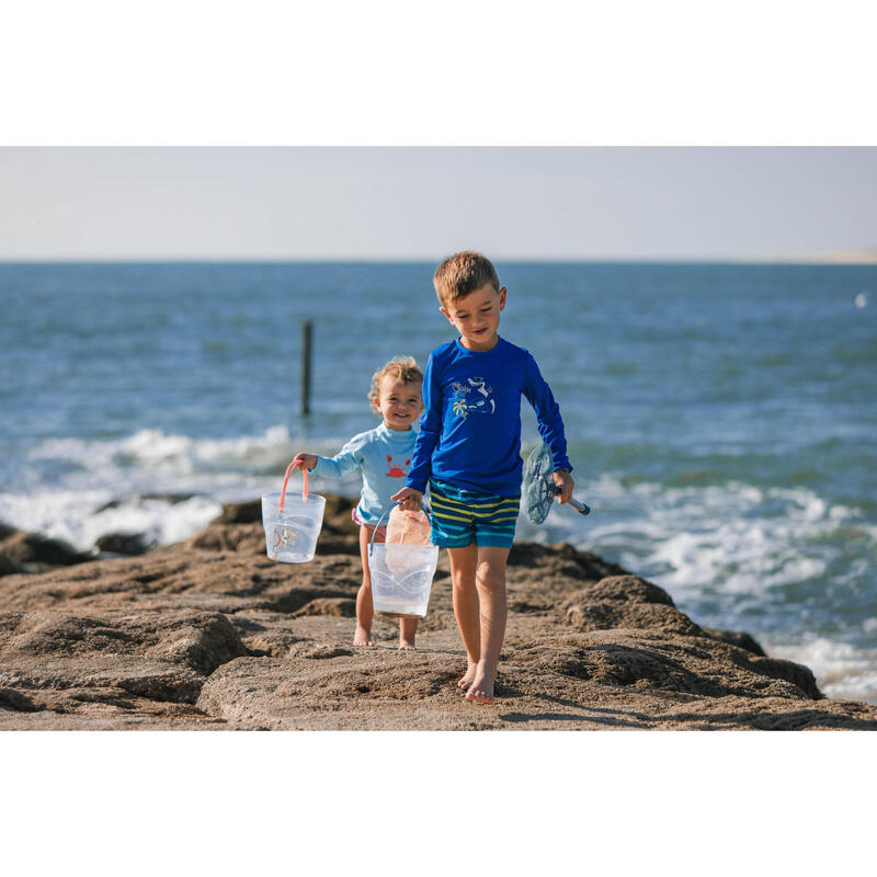 Fishing discover kit bucket and landing net - Ocean blue