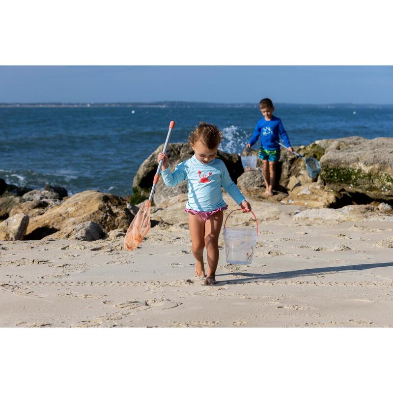 Kit découverte de la pêche seau et épuisette Bleu ocean