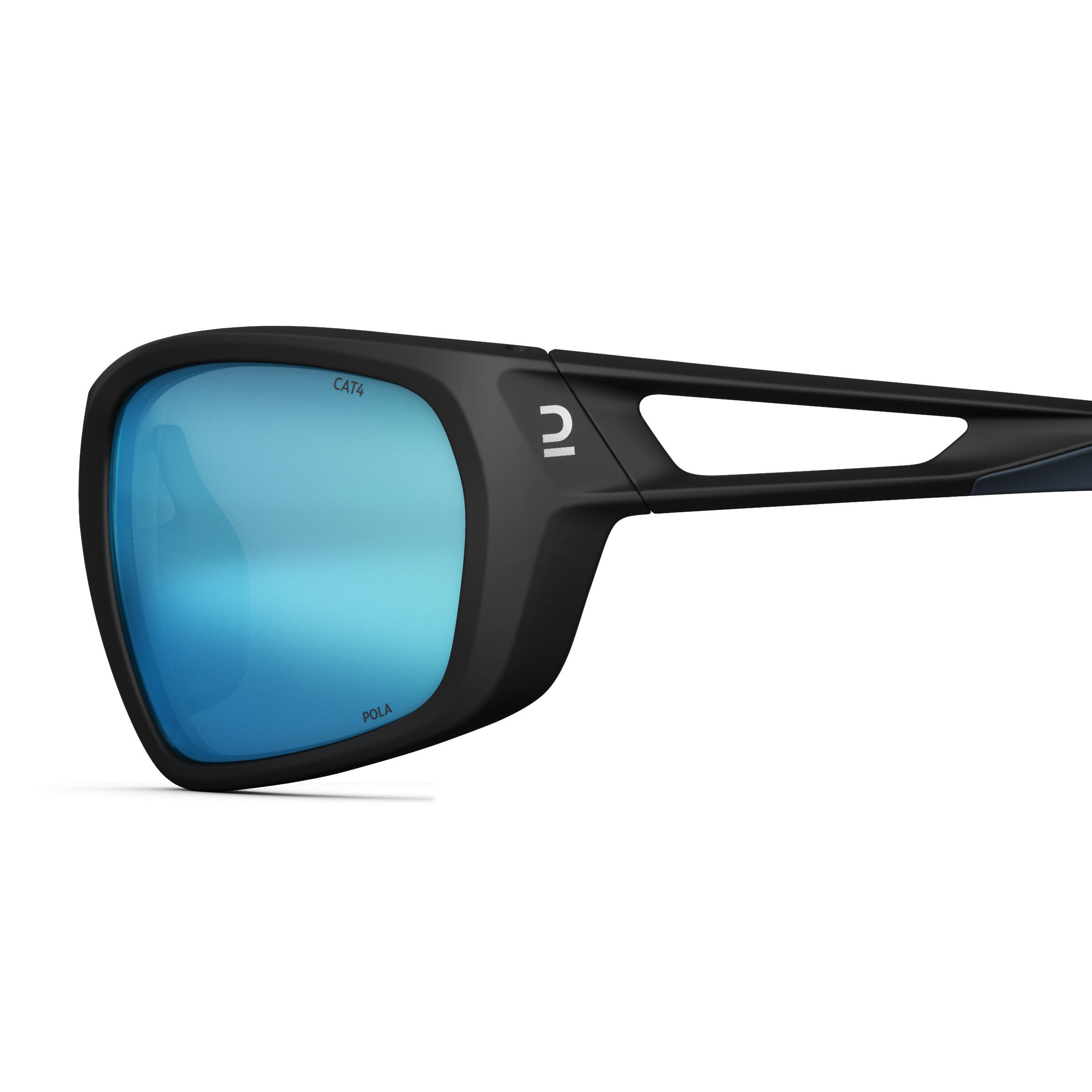 Polarized Adult Hiking Sunglasses Cat 4 MH580 Black Blue - One Size By QUECHUA | Decathlon