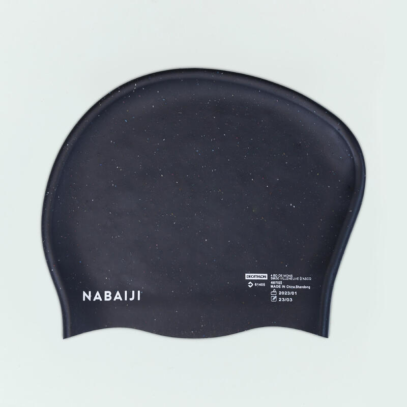 矽膠泳帽 - 單一尺寸 - 長髮 - 黑色