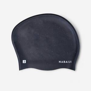 Adult Swimming Cap 56-60 Cm Long Hair 500 Flexible & Lightweight Black