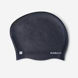 Adult Swimming Cap 56-60 Cm Long Hair 500 Black