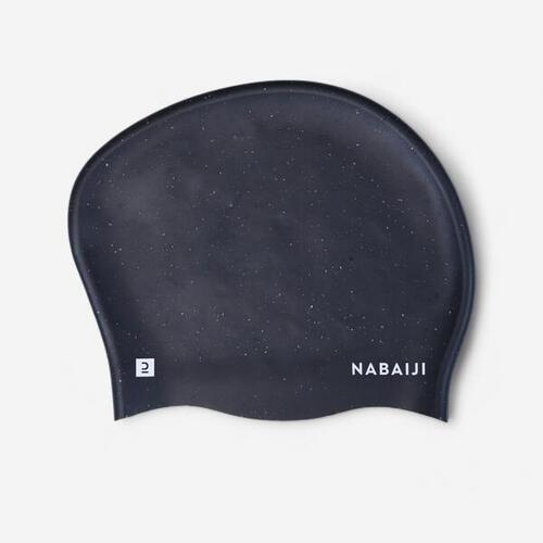 Bonnet de bain en silicone pour cheveux longs taille unique, noir