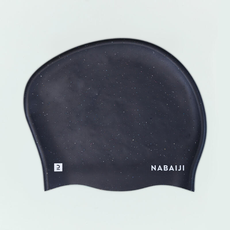 矽膠泳帽 - 單一尺寸 - 長髮 - 黑色