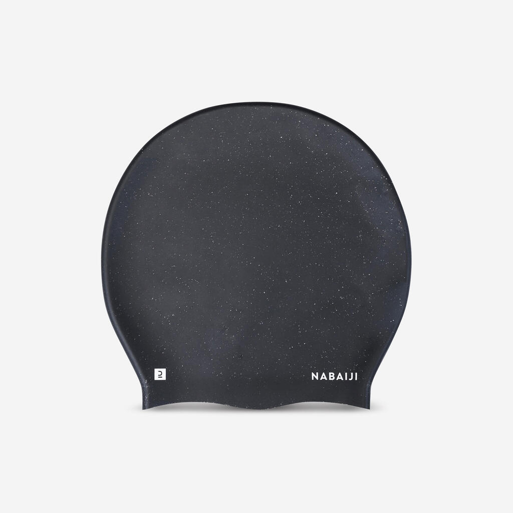 Silicone swimming cap - One size - Thick hair - Black