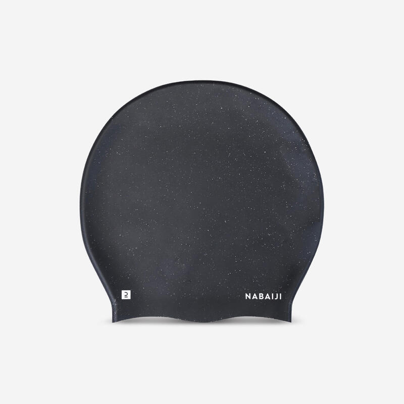 Bonnet de Bain en Silicone - Taille Unique - Cheveux Volumineux - Noir